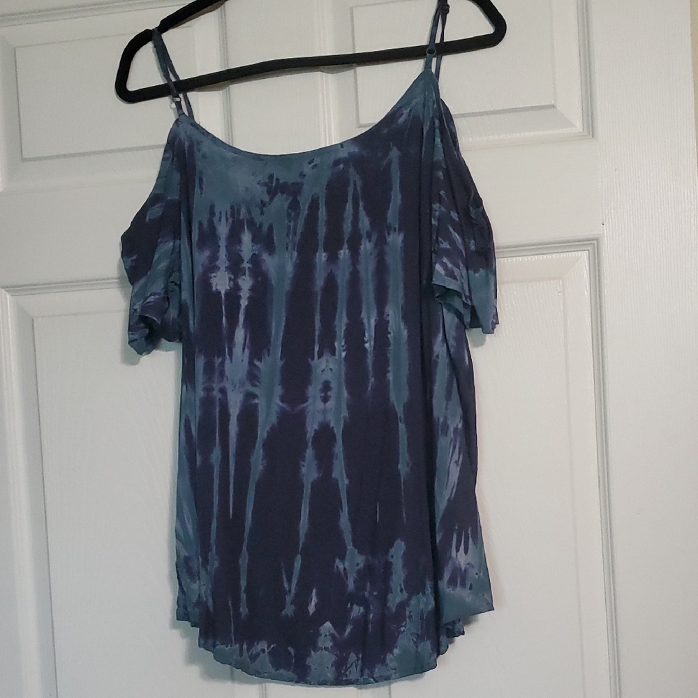 Rock & Republic Multi Blue Tie-Dye Blouse - Picture 3 of 4